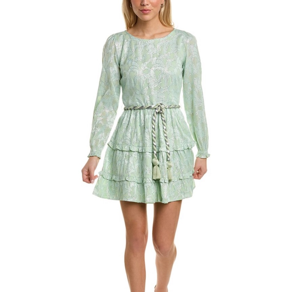 Roller Rabbit Mint Green and Silver Clermont Nori Dress XL